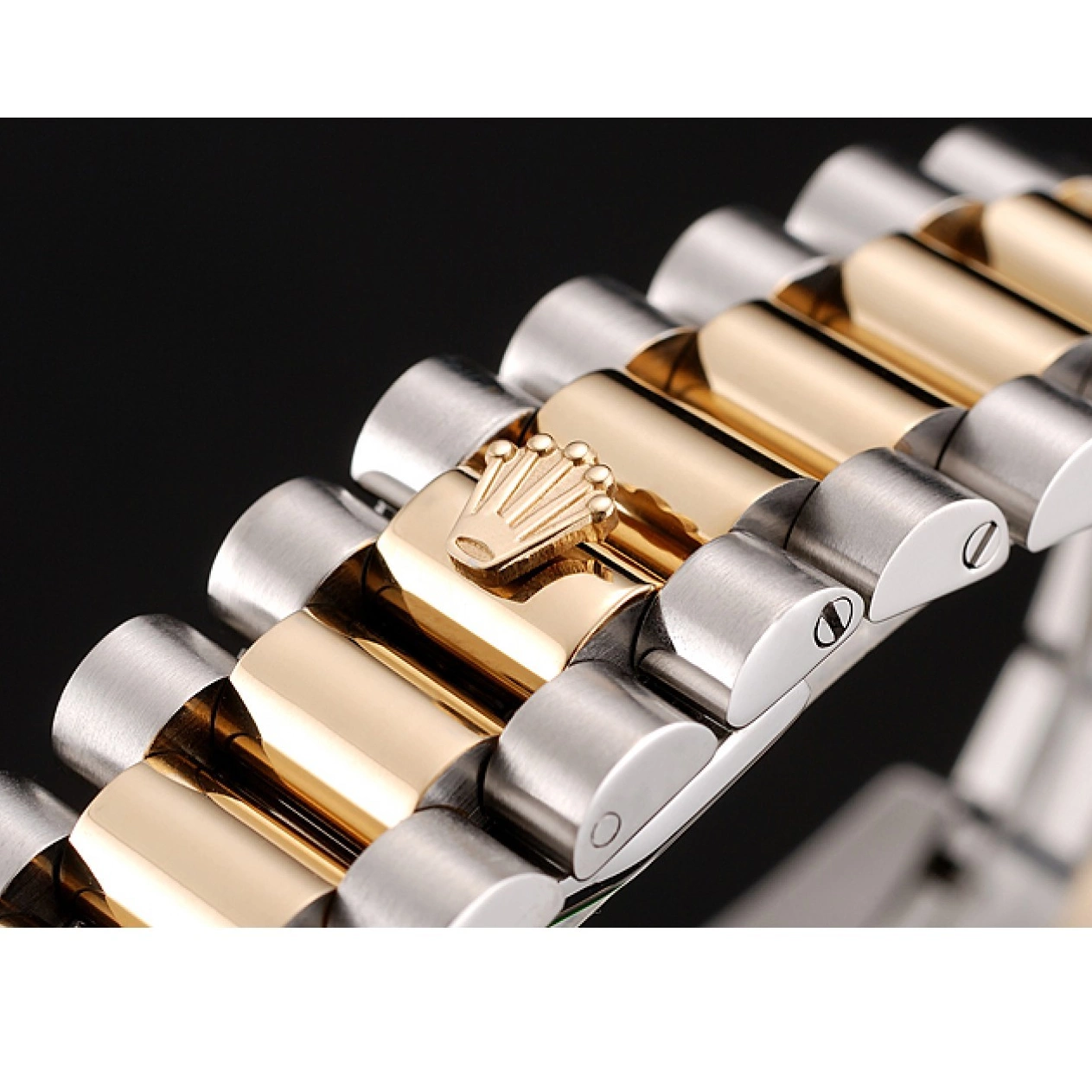 Aaa replica watch Case Stainless Day-Date 1453974 Bracelet Diamond Champagne Rolex Swiss Steel Dial Gold Two Tone 0727